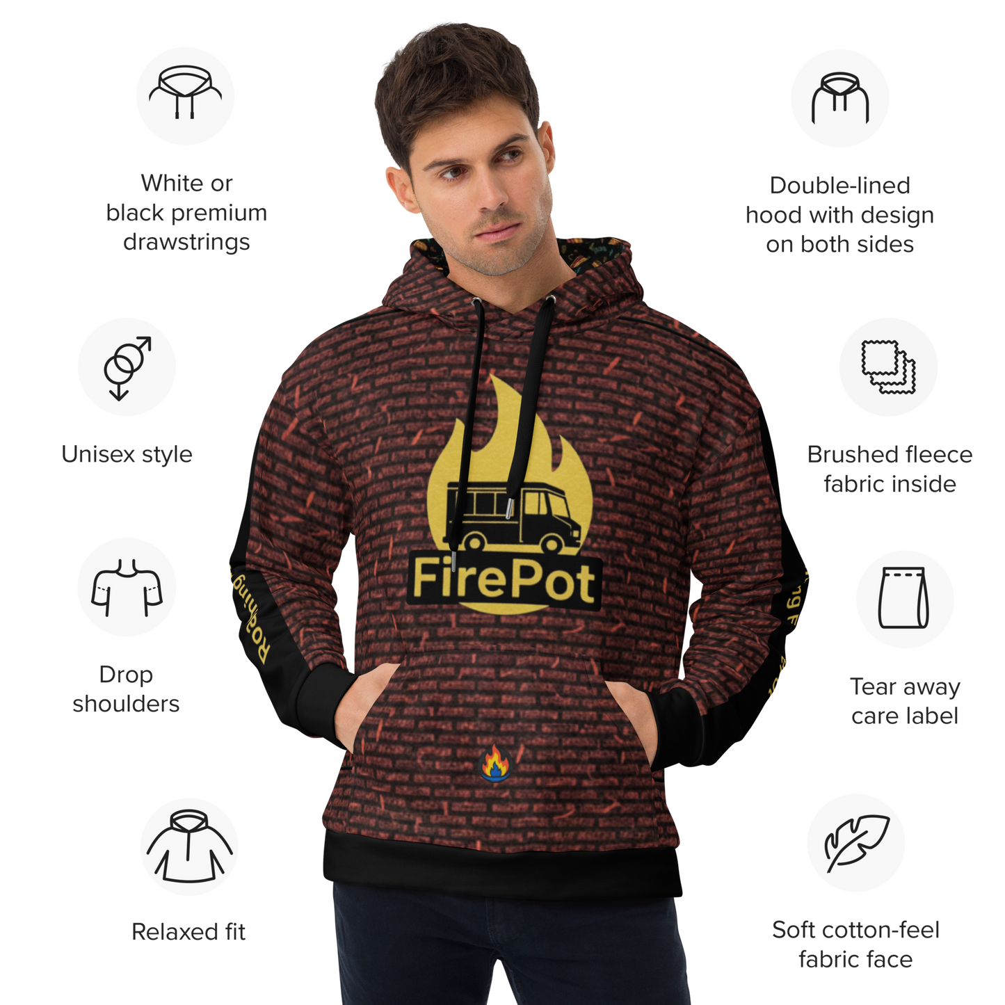 FirePot Roaming Brick Wall Hoodie