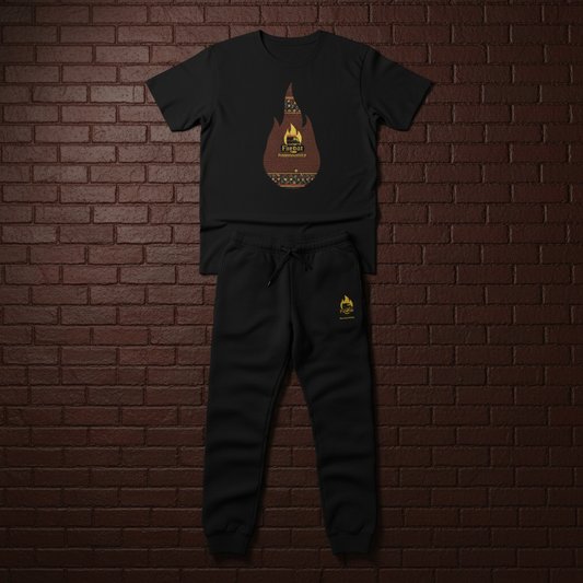 Brick Drip T-Shirt & Sweatpants Flat Lay
