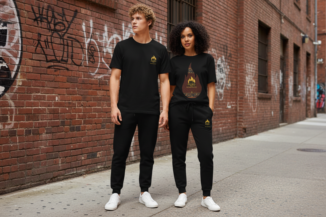 Brick Drip T-Shirt & Sweatpants Urban Mockup