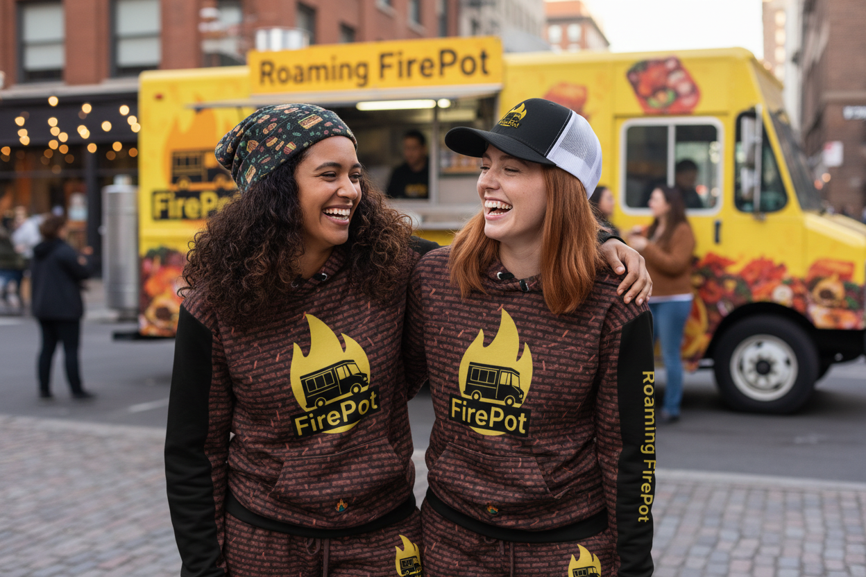 Two models laughing together showing sisterhood